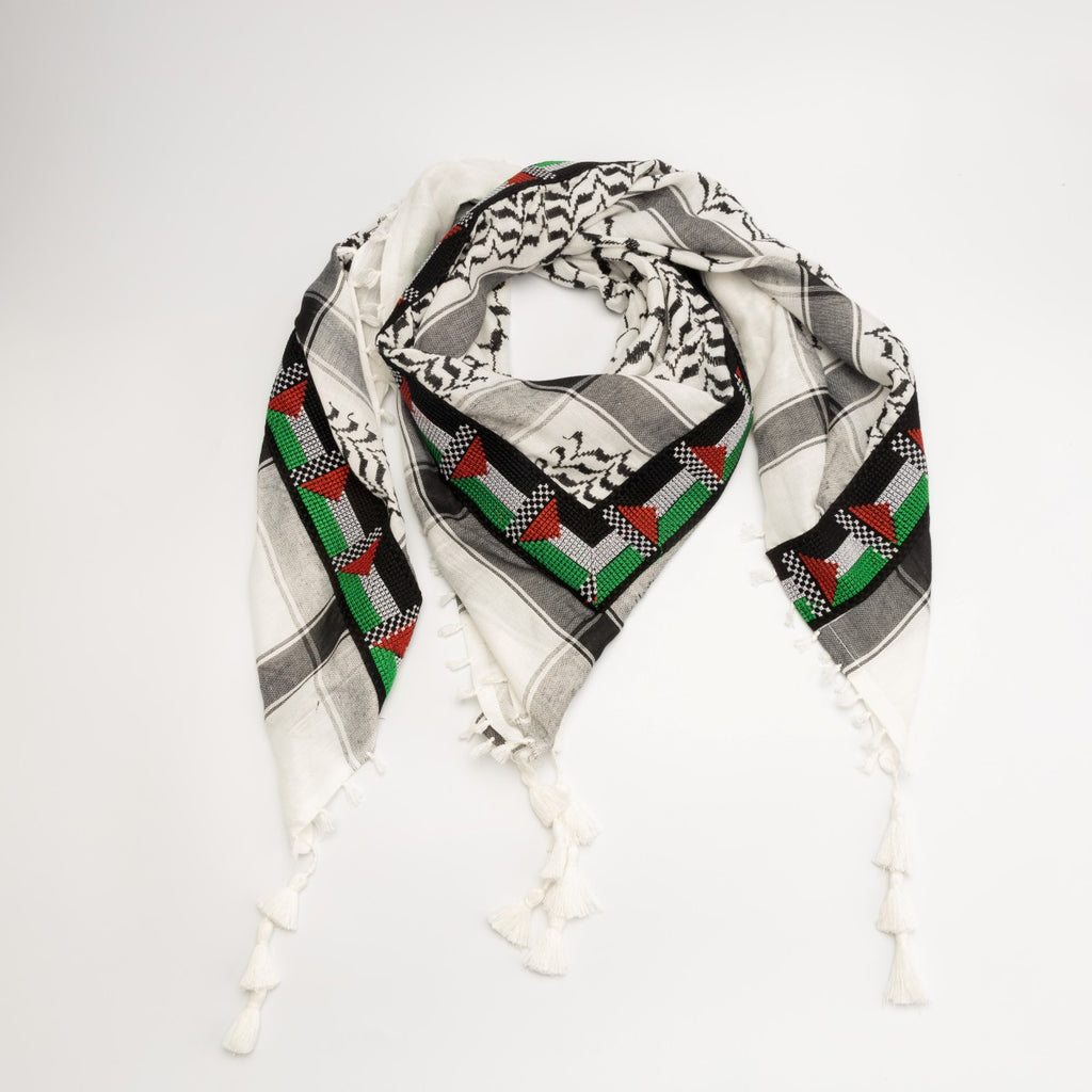 Classic Keffiyeh With Palestinian Flag
