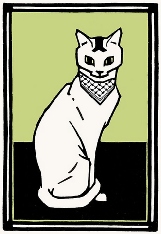 Kufiya Cat Green Sticker
