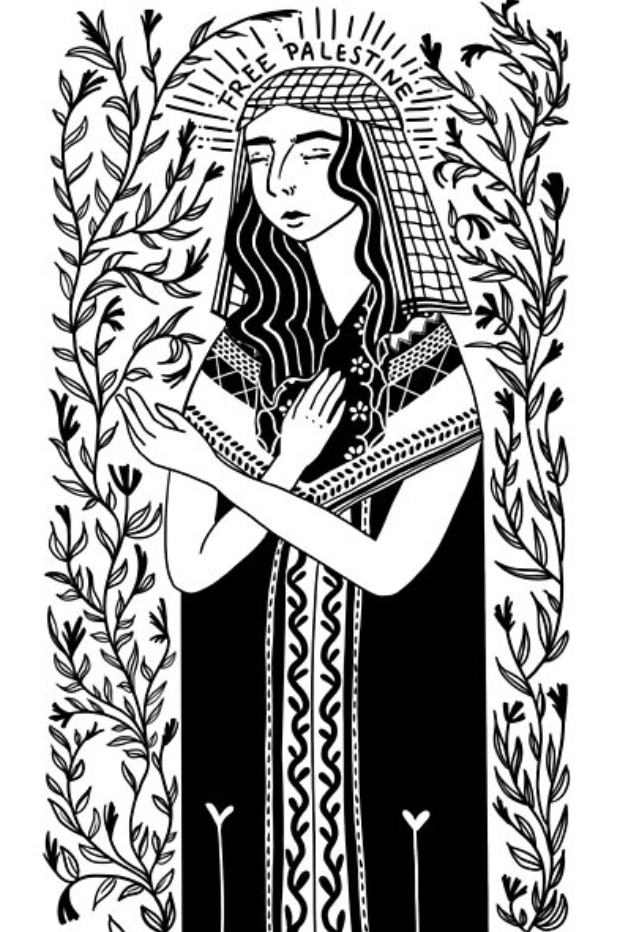 Free Palestine Woman Sticker