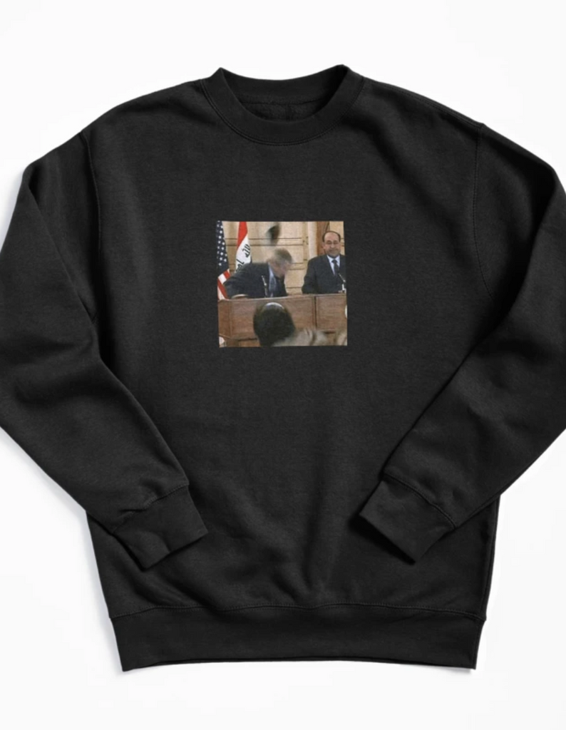 Shoe Thrown at Bush Crewneck