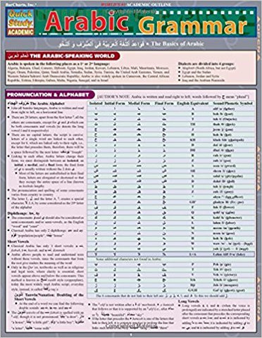 Arabic Grammar Chart