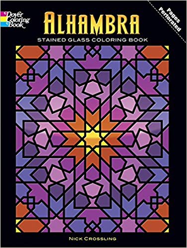 Alhambra Stained Glass Coloring Book by Nick Crossling