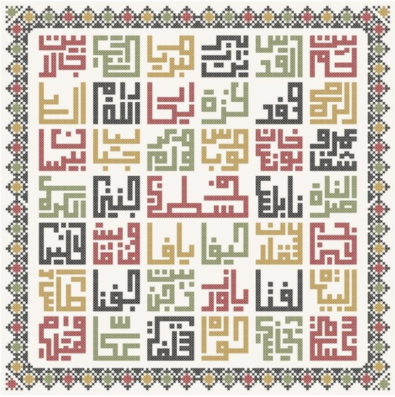 Palestine City Names in Tatreez Sticker