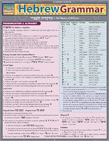 Hebrew Grammar Chart