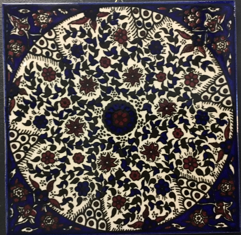 Circular Pink Flower Tile
