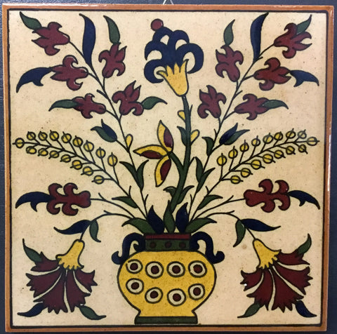 Flowers in Vase Tile (brown)