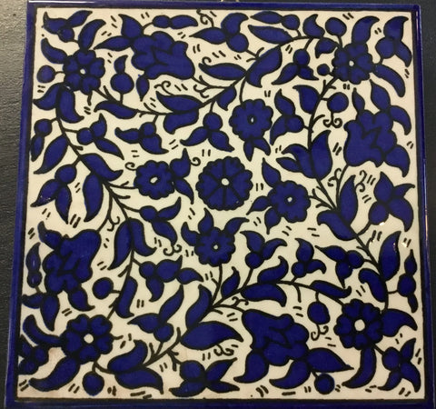 Dark Blue Flower Tile