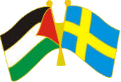 Palestine and Sweden Flags Pin